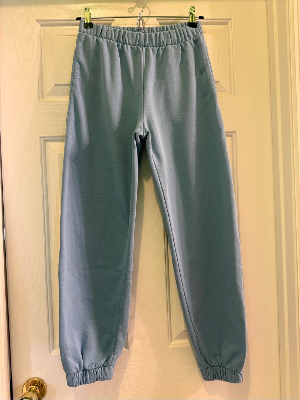 Light Blue Elastic Waist Sweatpants